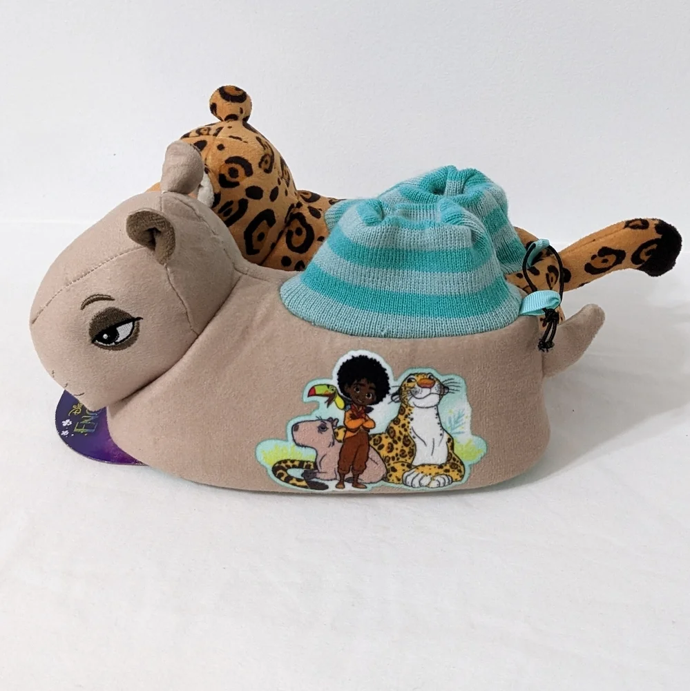 Disney Encanto Antonio's Animals Kids Plush Sock Top Slippers, Size 9-10, NWT